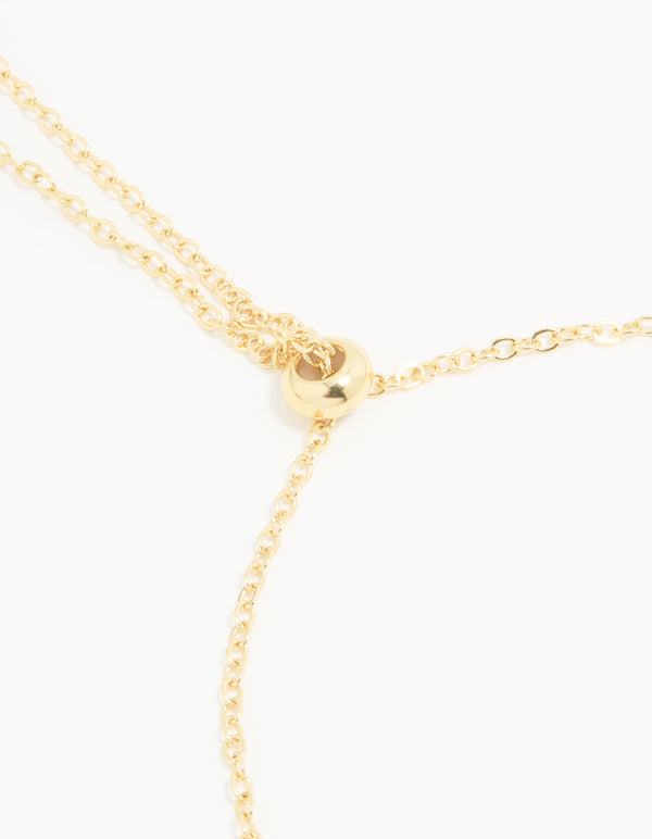 Gold Plated Cubic Zirconia Bubble J Pavé Toggle Bracelet