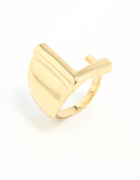 Gold Plated Bubble Letter L Ring - link has visual effect only