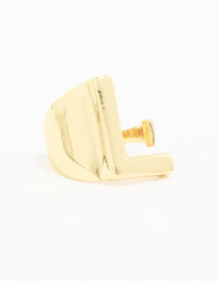 Gold Plated Bubble Letter L Ring - link has visual effect only