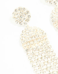 Silver Diamante Circle Cupchain Drop Earrings - link has visual effect only