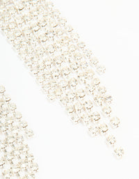 Silver Diamante Circle Cupchain Drop Earrings - link has visual effect only