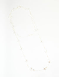 Silver Pearl Layered Necklace - link has visual effect only