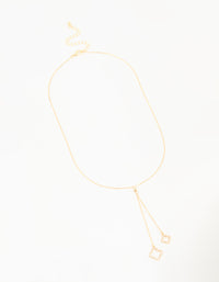 Gold Plated Cubic Zirconia Outline Flower Y-Necklace - link has visual effect only