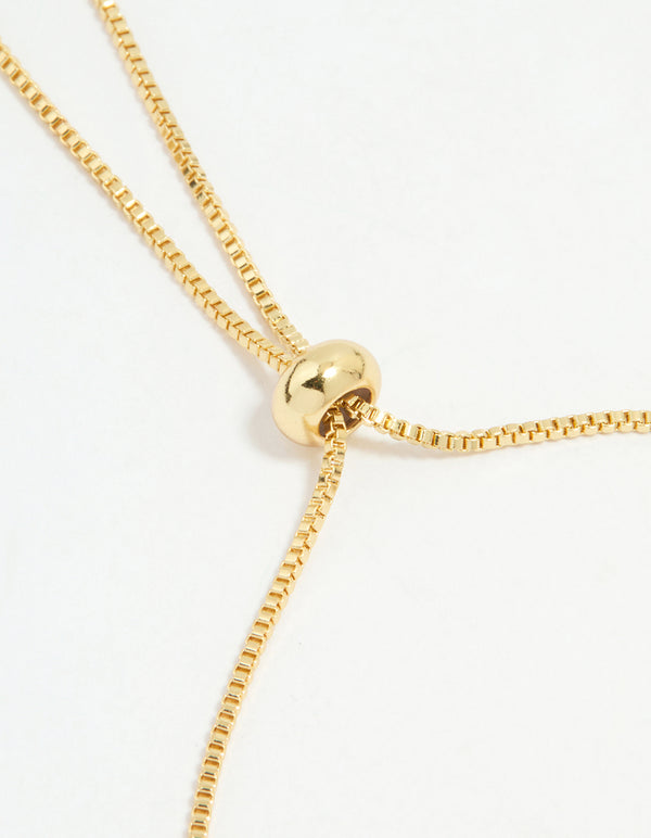 Gold Plated Cubic Zirconia Black Mini Flower Toggle Bracelet