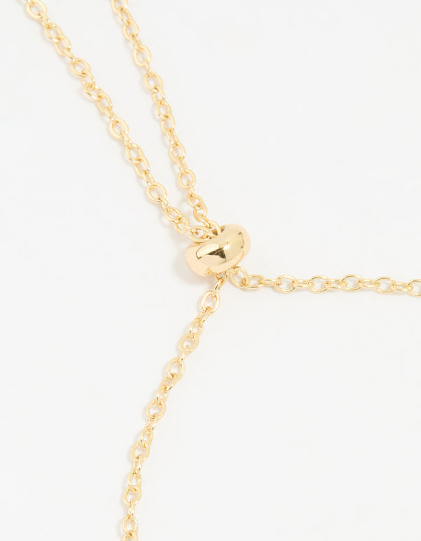 Gold Plated Cubic Zirconia Pink Triple Flower Outline Toggle Bracelet