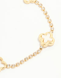 Gold Plated Flower Cupchain Bracelet - link has visual effect only