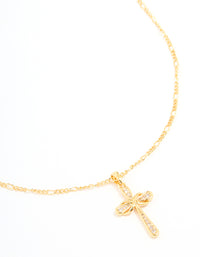 Gold Plated Brass Cubic Zirconia Large Cross Pendant Necklace - link has visual effect only