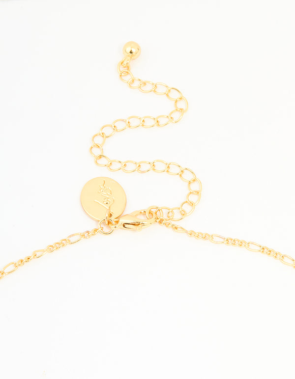 Gold Plated Brass Cubic Zirconia Large Cross Pendant Necklace