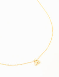 Gold Plated Brass Mini Bubble Letter A Pendant Necklace - link has visual effect only