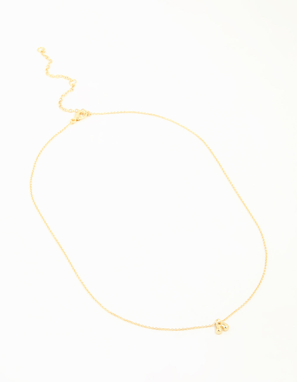Gold Plated Brass Mini Bubble Letter A Pendant Necklace