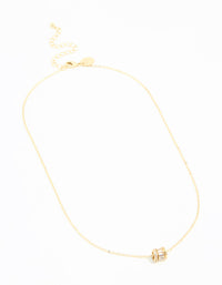 Gold Plated Brass Cubic Zirconia Rondell Necklace - link has visual effect only