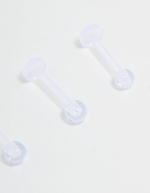 Clear Flat Back Earrings 4-Pack