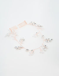 Rose Gold Wire Diamante Navette Drop Hair Vine - link has visual effect only