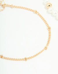 Gold Pearl Cherry & Ball Chain Bracelets 2-Pack - link has visual effect only