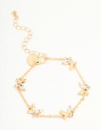 Gold Diamante Butterfly Charm Toggle Bracelet - link has visual effect only