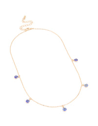 Gold Enamel Evil Eye Necklace - link has visual effect only