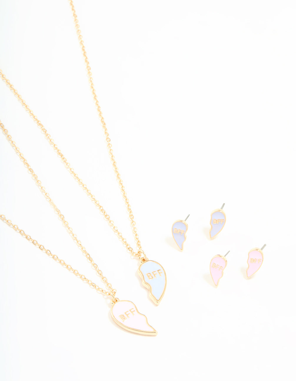 Kids Gold BFF Necklace & Earrings Pack