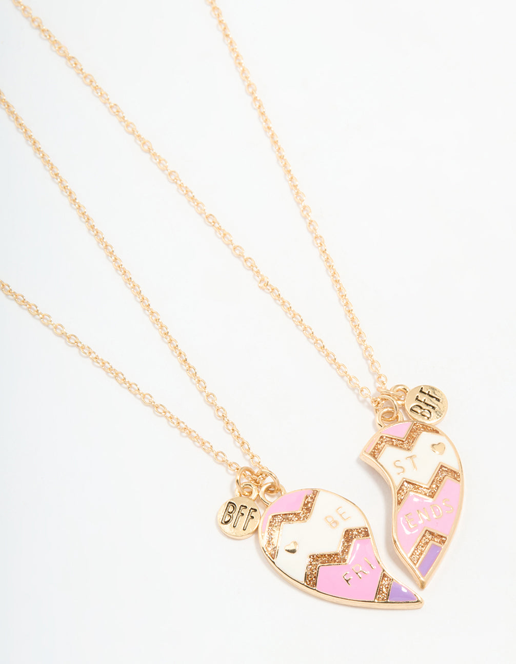 Kids Gold BFF Heart Necklaces 2-Pack