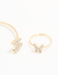 Kids Gold Butterfly Ring & Wrist Cuff Set - link has visual effect only