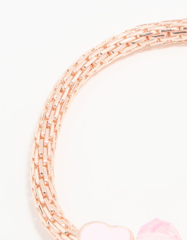 Kids Rose Gold Cat Bracelet & Ring Set