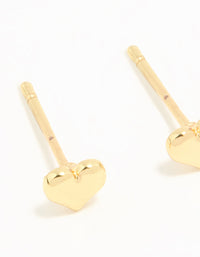 Waterproof Gold Plated Stainless Steel Heart Huggies & Classic Stud Earrings 3-Pack - link has visual effect only