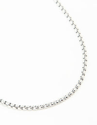 Waterproof Stainless Steel Round Box Chain Short Necklace - link has visual effect only