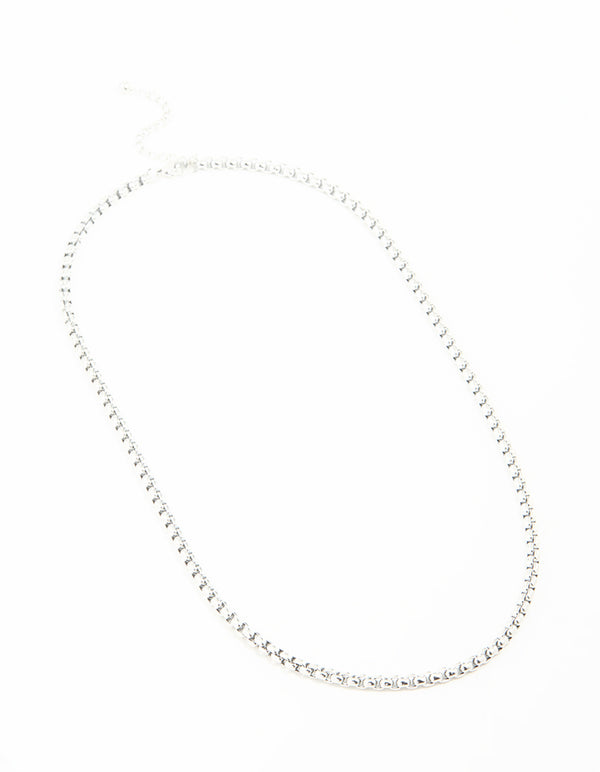 Waterproof Stainless Steel Round Box Chain Short Necklace