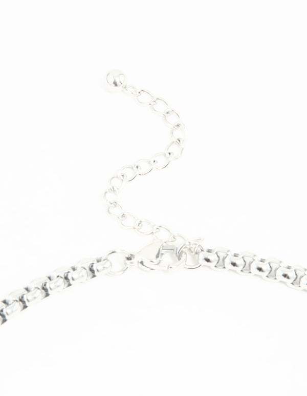 Waterproof Stainless Steel Round Box Chain Short Necklace