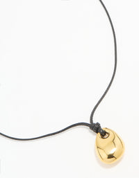 Waterproof Gold Plated Stainless Steel Cord Pendant Necklace - link has visual effect only