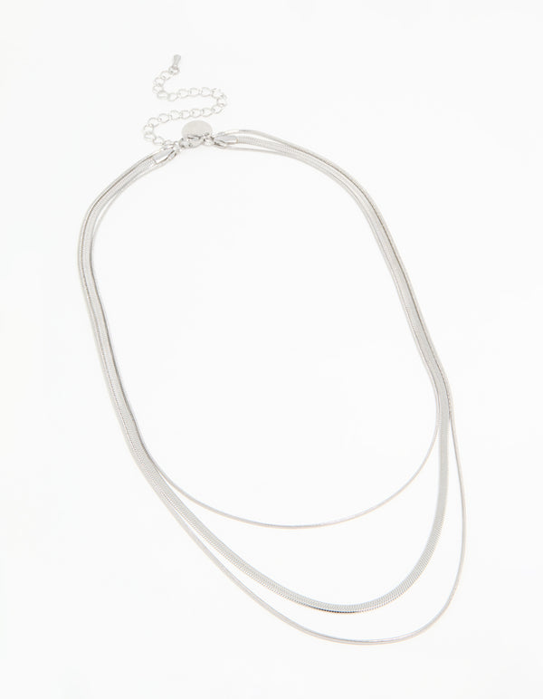 Waterproof Stainless Steel Triple Row Chain Necklace
