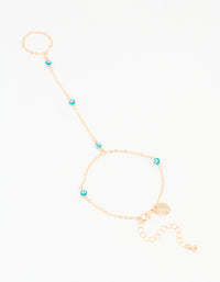 Gold Evil Eye Hand Chain - link has visual effect only