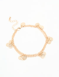 Gold Triple Layered Coin Anklet - link has visual effect only