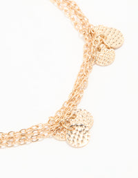 Gold Triple Layered Coin Anklet - link has visual effect only