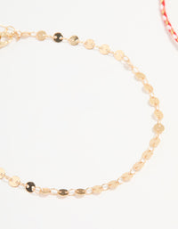 Gold Red Rope Starfish & Disc Anklets 2-Pack - link has visual effect only