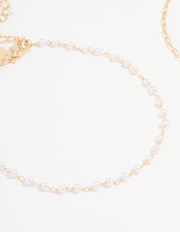 Gold Pearl & Butterfly Anklets 2-Pack - link has visual effect only