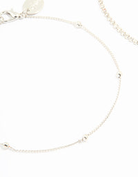 Silver Diamante & Ball Anklets 2-Pack - link has visual effect only