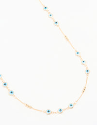 Gold Beaded Evil Eye Waist Chain - link has visual effect only