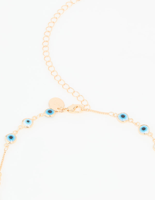 Gold Beaded Evil Eye Waist Chain