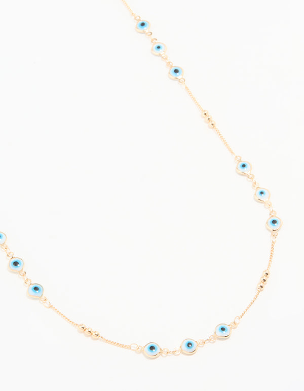 Gold Beaded Evil Eye Waist Chain