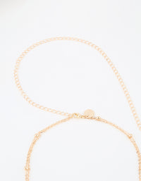 Gold Pearl & Ball Layered Body Chain - link has visual effect only
