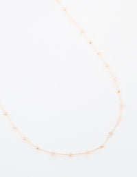Gold Beaded Dainty Waist Chain - link has visual effect only