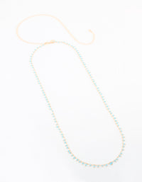 Gold Blue Beaded Waist Chain - link has visual effect only