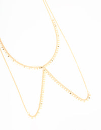 Gold Molten Circle Body Chain - link has visual effect only