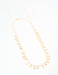 Genuine Shell & Gold Ribbed Shell Waist Chain - link has visual effect only