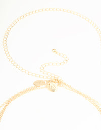 Gold Multicoloured Stone Body Chain - link has visual effect only