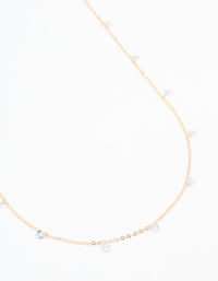 Gold Cubic Zirconia Droplet Waist Chain - link has visual effect only