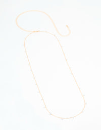 Gold Cubic Zirconia Droplet Waist Chain - link has visual effect only