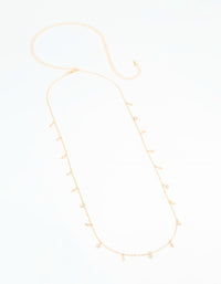 Gold Cubic Zirconia Leaf Waist Chain - link has visual effect only