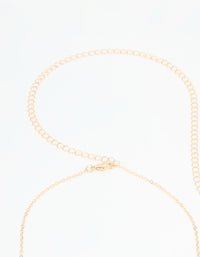 Gold Cubic Zirconia Leaf Waist Chain - link has visual effect only