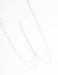 Silver Cubic Zirconia Body Chain - link has visual effect only